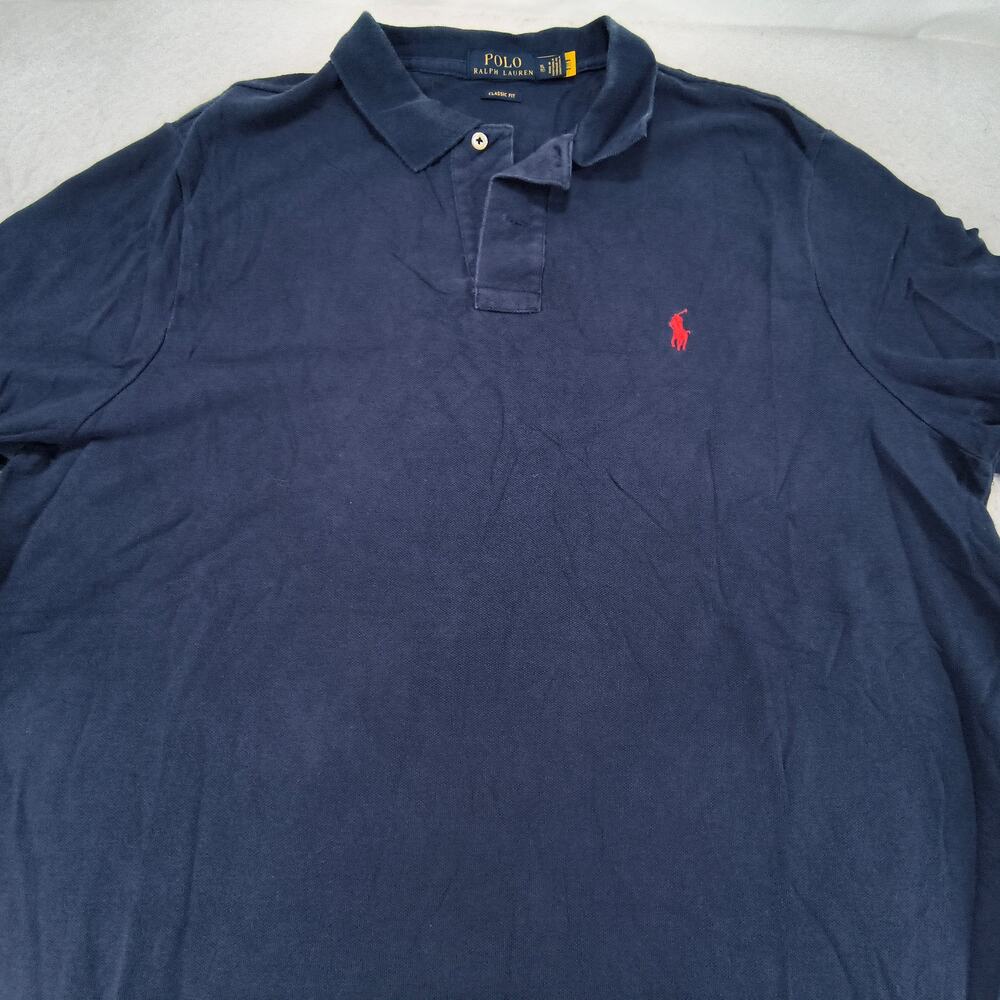 Polo Ralph Lauren Classic Fit Collared Polo Shirt Mens Size Extra Large XL Blue